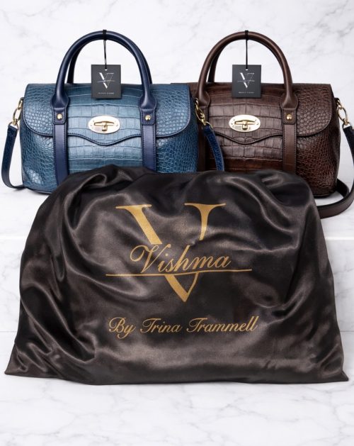 Vishma Croc-Embossed Satchel By Trina Trammell