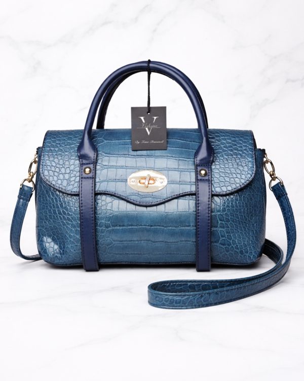 Vishma Croc-Embossed Satchel By Trina Trammell